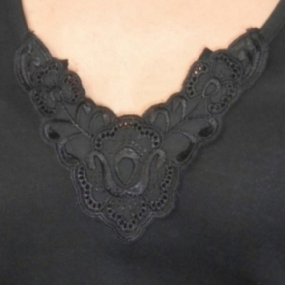 CHARTER CLUB Black Embroided Tank Top Size Large Petite - Picture 4 of 4